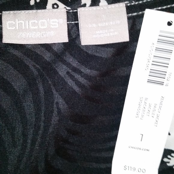 Chicos black and white abstract jacket NWT - Picture 3 of 5